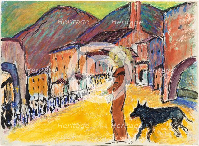 Saint Francis and the Wolf. Creator: Werefkin, Marianne, von (1860-1938).