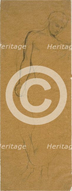 Study of a Standing Draped Figure, 1850/60. Creator: Jules Elie Delaunay.