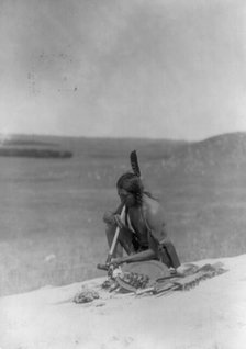 Meditation (Cheyenne River Medicine Rock), 1907, c1907. Creator: Edward Sheriff Curtis.