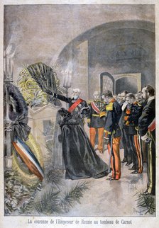 Emperor of Russia at the tomb of Cornot, 1896. Artist: Oswaldo Tofani