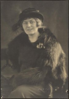 Portrait of a Woman in Fur Cape, 1907-1924. Creator: Louis Fleckenstein.