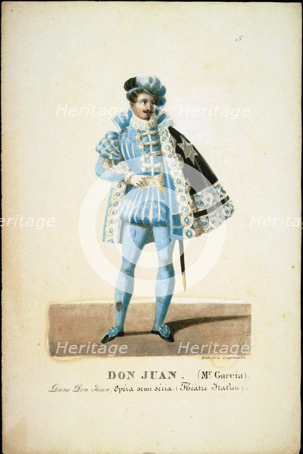 Manuel del Pópulo Vicente García as Don Giovanni in opera Don Giovanni by Wolfgang Amadeus Mozart, 1