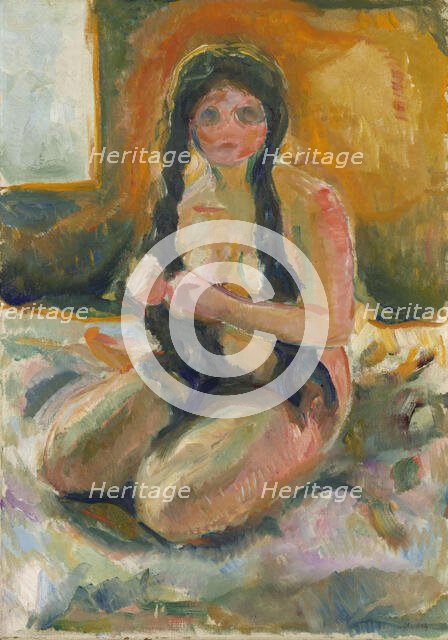 Seated Nude, 1913. Creator: Edvard Munch.