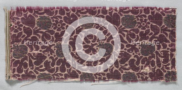 Brocaded Textile Fragment, late 1500s - early 1600s. Creator: Unknown.
