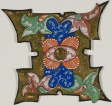 Decorated Initial "I" with Leaves from a Choir Book, 14th century or modern, c. 1920. Creator: Unknown.