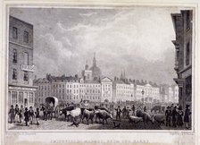 View of Smithfield Market from the Barrs, London, 1830. Artist: Thomas Barber