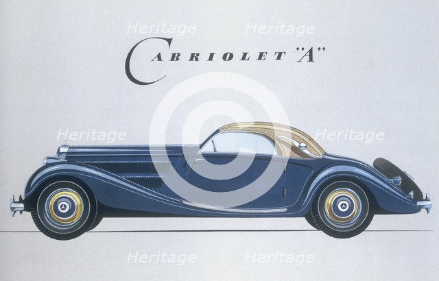 Poster advertising Mercedes-Benz cars, 1939. Artist: Unknown
