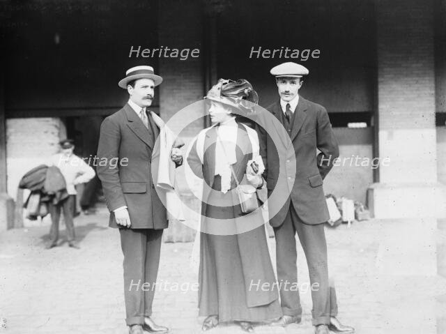 Bertrand Lesseps, Countess de la Bagassiere, and Jacque de Lesseps standing together, 1910. Creator: Bain News Service.