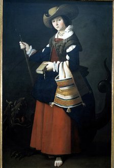 Saint Margaret', oil on canvas by Zurbarán.