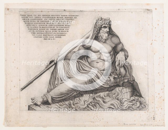 Speculum Romanae Magnificentiae: The Ocean God, 1560., 1560. Creator: Nicolas Beatrizet.