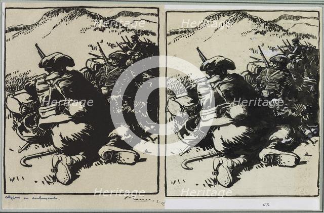 Alpins en ambuscade, 1914. Creator: Auguste Louis Lepère (French, 1849-1918).