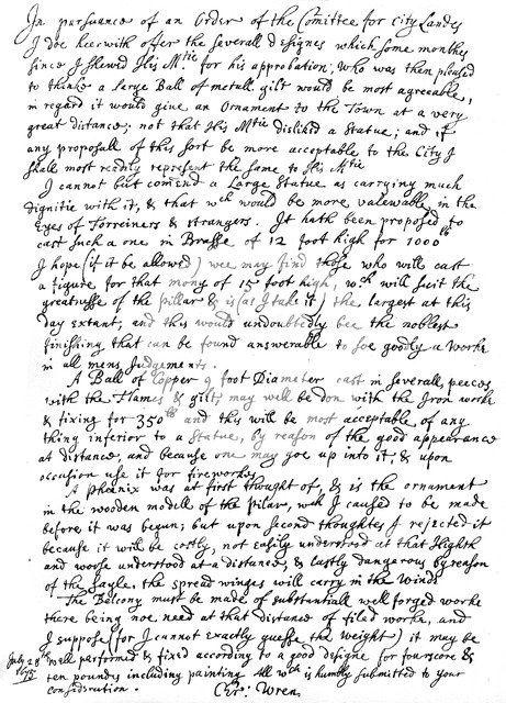 Report of Sir Christopher Wren to the Committee of the City Lands, 1675, (1840). Artist: Sir Christopher Wren