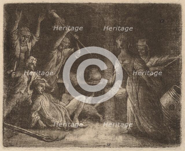 The Cat Trapped and Beaten, probably c. 1645/1656. Creator: Allart van Everdingen.