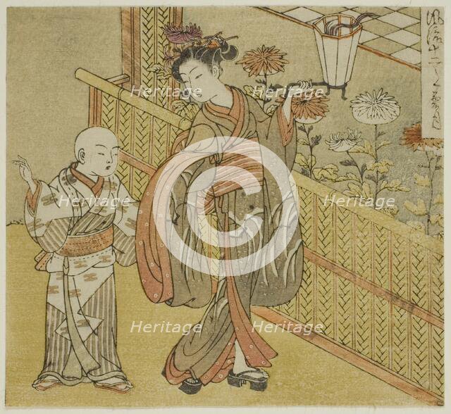 The Ninth Month (Kikuzuki), from the series "Fashionable Twelve Months (Furyu..., c. 1770/72. Creator: Isoda Koryusai.