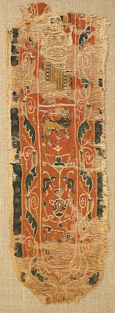 Textile Fragment, Byzantine, 8th-9th century. Creator: Unknown.