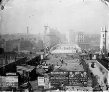 Construction of Holborn Viaduct, Camden, London, 1869. Artist: Henry Dixon