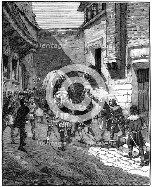 The people of Cambrai revolt, and drive out their Bishop, 10th-13th century (1882-1884).Artist: Spex