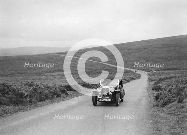 MG Magnette of H Koppenhagen competing at the MCC Torquay Rally, July 1937. Artist: Bill Brunell.