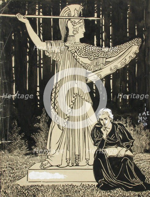 Cover image of the Ateneum magazine, published by Wentzel Hagelstam, 1898. Creator: Albert Edelfelt.