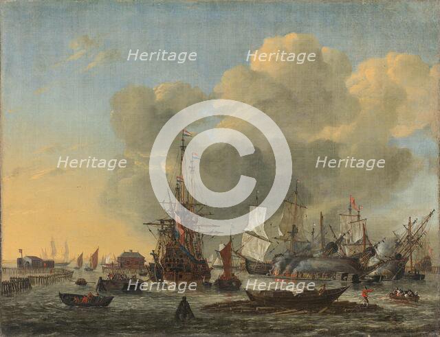 The Caulking of Ships at the Bothuisje on Het IJ in Amsterdam, 1650-1668. Creator: Reinier Zeeman.