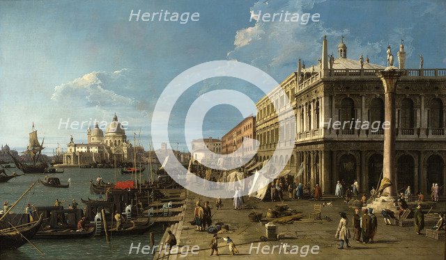 View of the Molo with the Palazzo della Zecca and the Column of Saint Theodore.