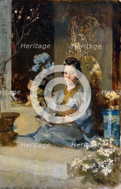 Japanese woman in a room, 1902. Creator: Julius Victor Berger.