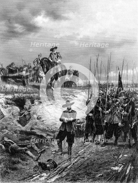 English Civil Wars: Oliver Cromwell (1599-1658) at the Battle of Marston Moor, 2 July 1644. Creator: Unknown.