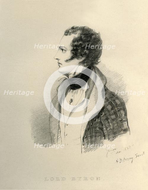 'Lord Byron', 1823. Creator: Richard James Lane.