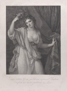 Lady Hamilton as the Comic Muse, Thalia, 1791. Creator: Raphael Morghen.