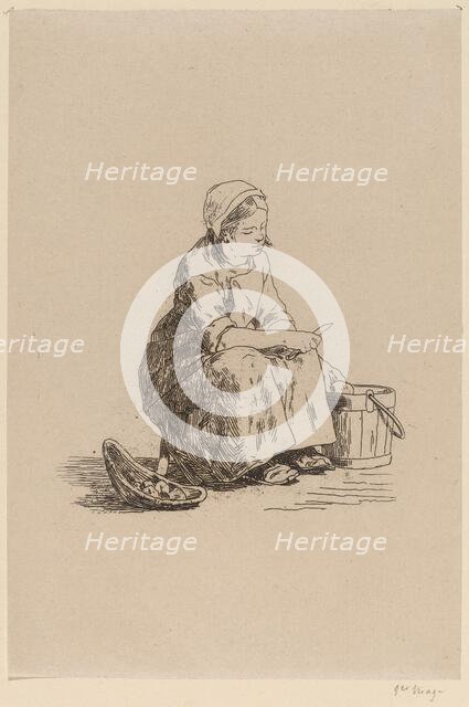 The Little Potato Peeler (La petite peleuse de pommes de terre). Creator: Félicien Rops.