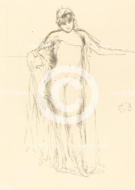 Draped Model, Standing, 1893. Creator: James Abbott McNeill Whistler.