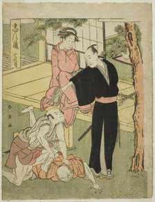 Act Seven: The Ichiriki Teahouse from the Play Chushingura (Treasury of the Forty-seven..., c1795. Creator: Katsukawa Shun'ei.