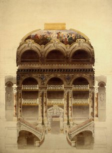 Grand Staircase of the Opera Garnier, 1860-1898. Creator: Garnier, Charles (1825-1898).