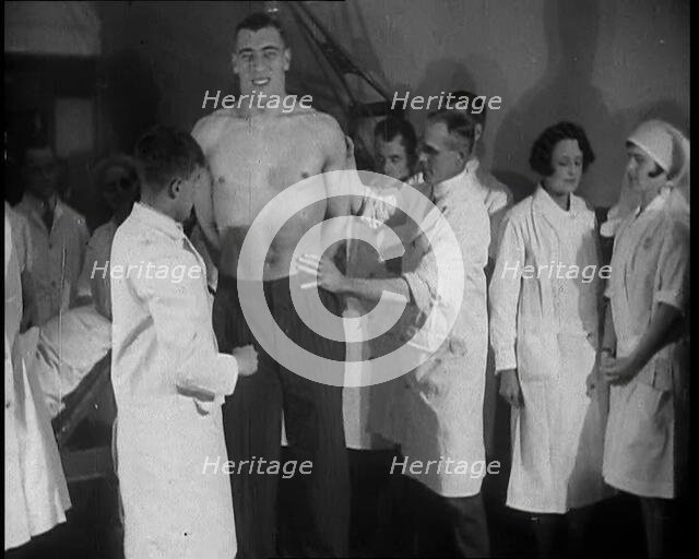 Doctors Checking the Physique of Primo Carnera, 1930s. Creator: British Pathe Ltd.