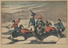 Washington Crossing the Delaware - Evening Previous to the Battle of Trenton, December ..., 1857-71. Creators: Nathaniel Currier, James Merritt Ives, Currier and Ives.