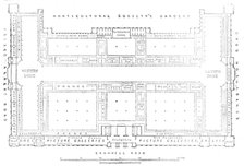 Plan of the galleries of the International Exhibition Building, 1862. Creator: John Dower.