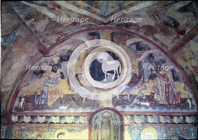 Agnus Dei, mural paintings from the Vera Cruz Hermitage in Maderuelo, 17th century. Creator: Unknown.