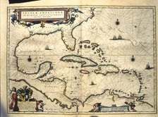 Antilles - Mexico, colored engraving from the book 'Le Theatre du monde' or 'Nouvel Atlas', 1645,…