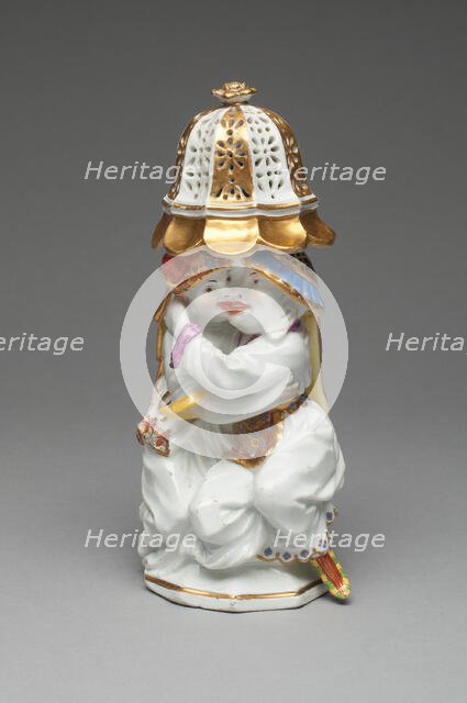 Sugar Caster with Cover (one of a pair), Meissen, c. 1737. Creator: Meissen Porcelain.