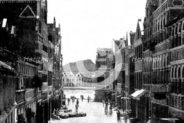 The Spanish-American War: Willemstad Harbour - approach to the drawbridge from the town, 1898. Creator: Unknown.
