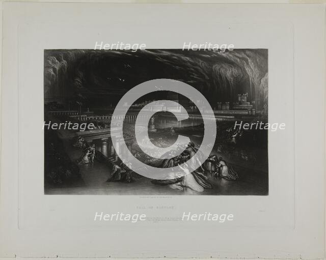 The Fall of Babylon, from Illustrations of the Bible, 1835. Creator: John Martin.