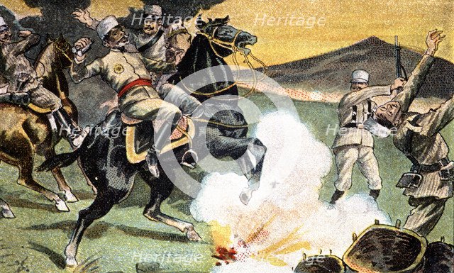 Morocco's War (1909-1913), General Prietos death in 1909, drawing from the time.
