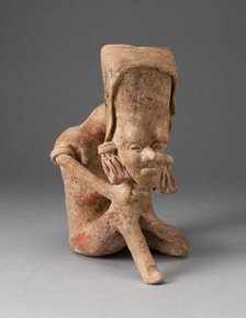 Seated Figure with an Elongated Head and Chin Placed on Knee, 300 B.C./A.D. 300. Creator: Unknown.