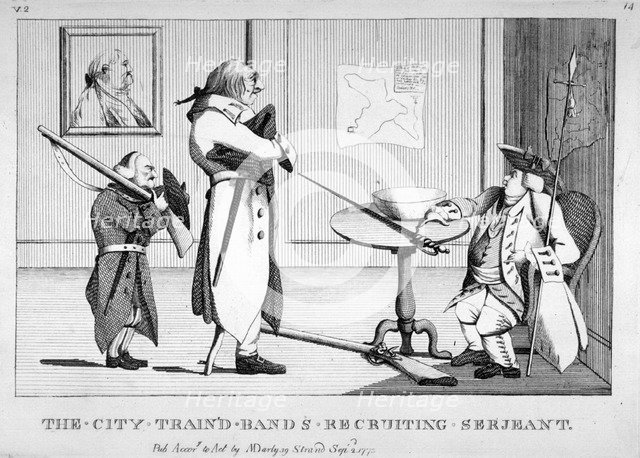 'The City train'd bands recruiting serjeant', 1773. Artist: Anon