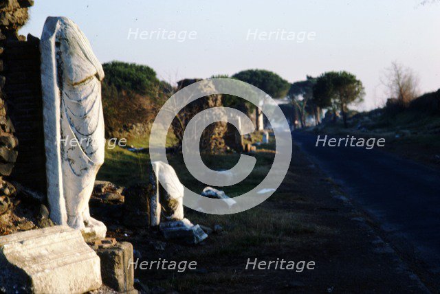 Roman Tombs on the Appian Way, Rome, (1st-3rd century), c20th century. Artist: CM Dixon.