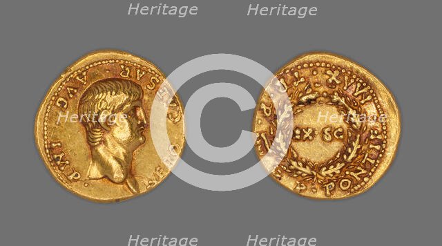 Aureus (Coin) Portraying Emperor Nero, December 57-December 58, issued by Nero (emperor). Creator: Unknown.