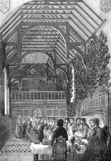 Celebration of Palm Sunday in the Hall of Sackville College, East Grinstead, 1850. Creator: Unknown.