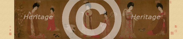 Court Ladies Wearing Flowered Headdresses, 8th century.