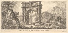 Plate 24: Arch of Pola in Istria near the Gate (Arco di Pola in Istria vicino alla Por..., ca. 1750. Creator: Giovanni Battista Piranesi.