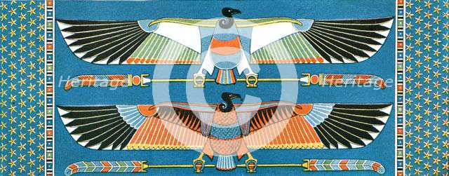 Vulture ceiling decorations, Philae, Egypt, (1928). Creator: Unknown.